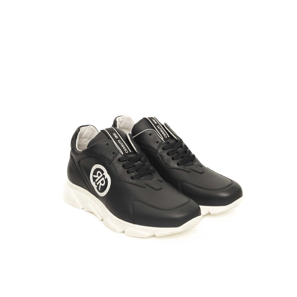 Baskets Cerruti 1881 en cuir de vache bleu pour hommes