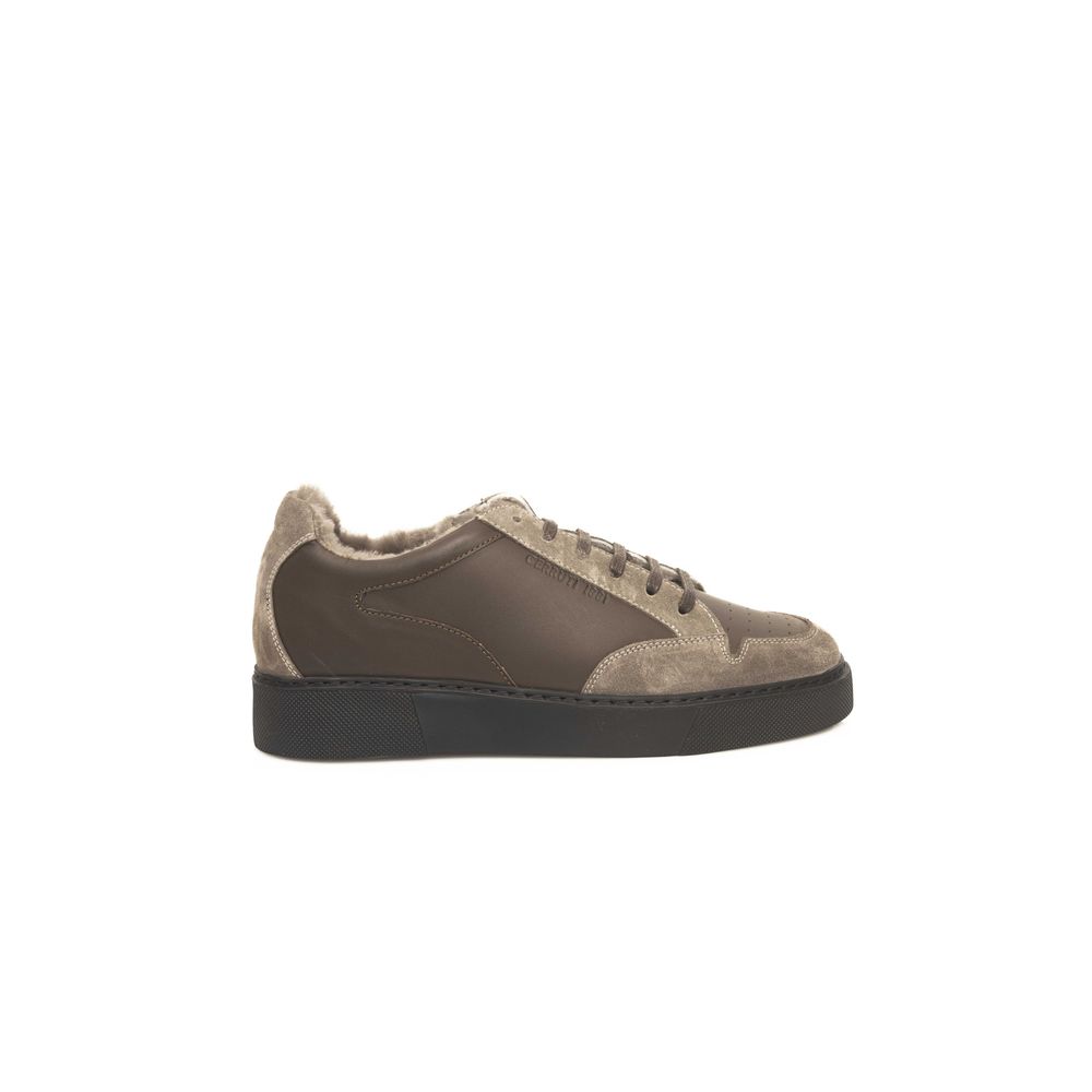 Cerruti 1881 beige koeienhuid heren sneaker