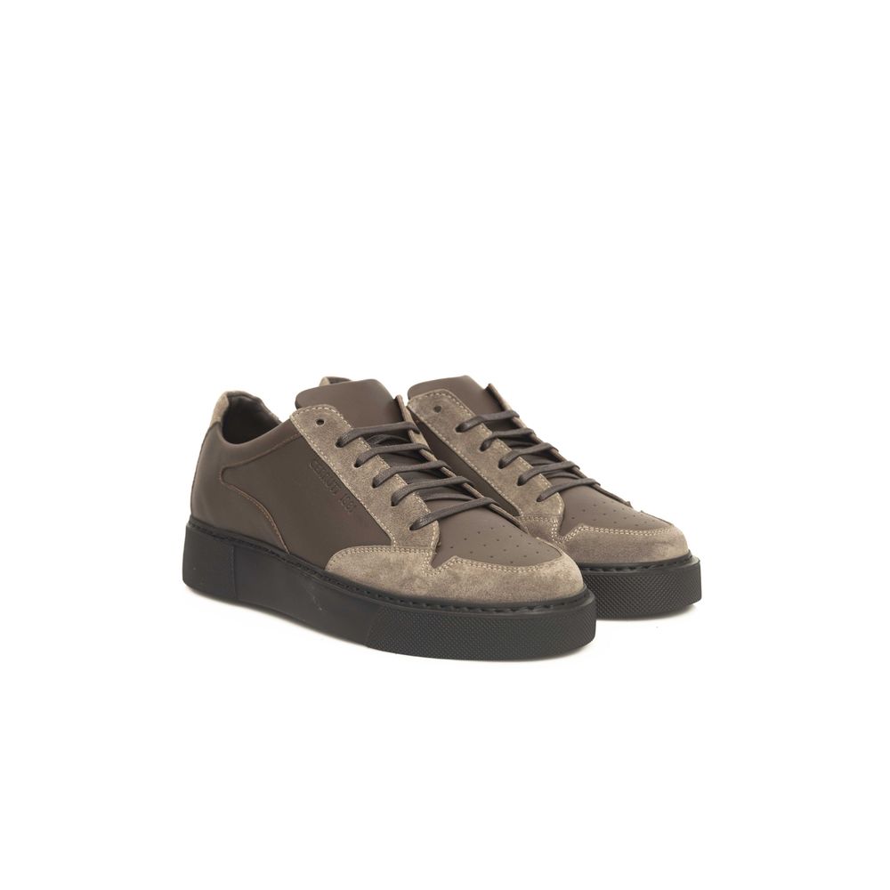 Cerruti 1881 beige lederen heren sneaker