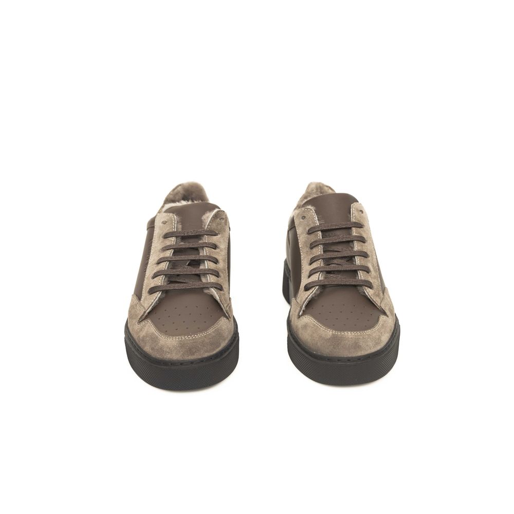 Cerruti 1881 beige koeienhuid heren sneaker