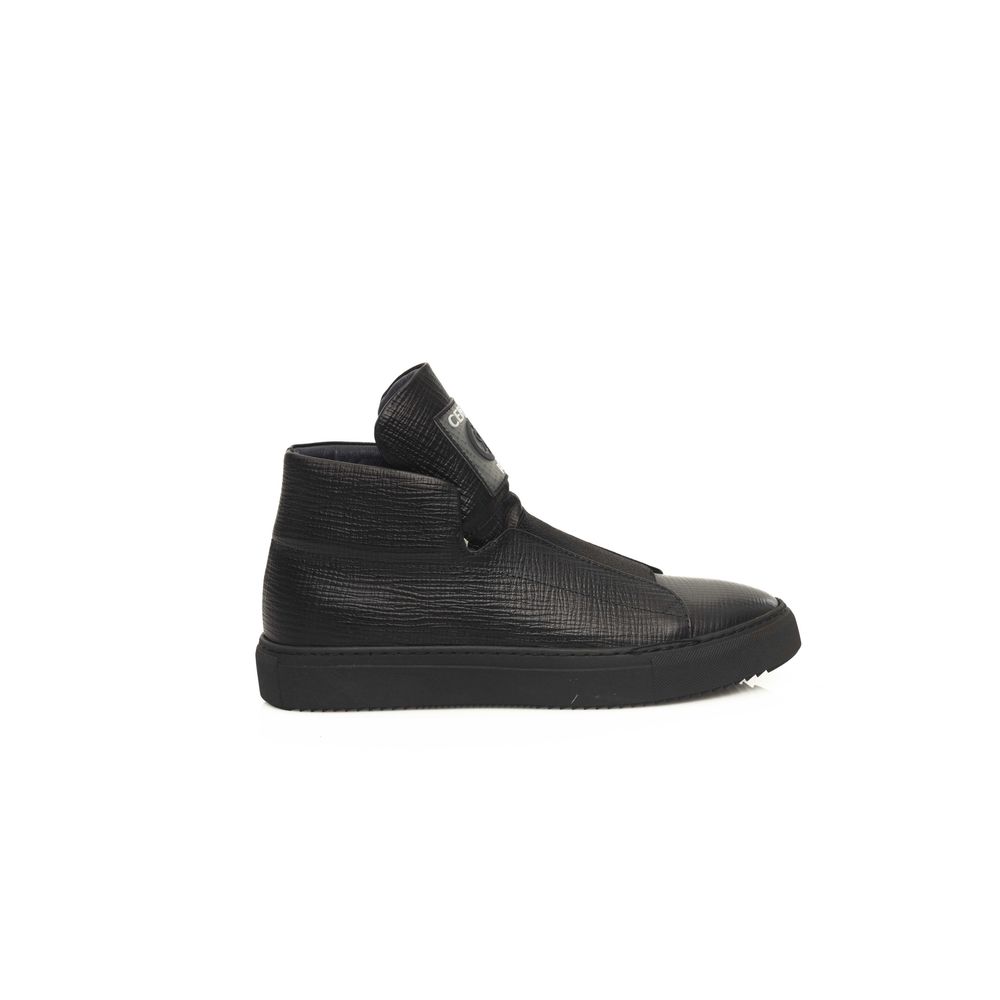 Cerruti 1881 Zwarte Kalfsleren Heren Sneaker