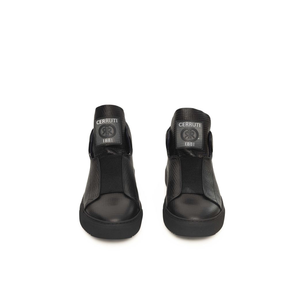 Cerruti 1881 Zwarte Kalfsleren Heren Sneaker