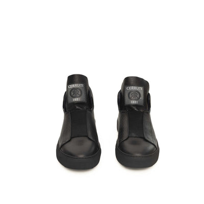 Cerruti 1881 Zwarte Kalfsleren Heren Sneaker