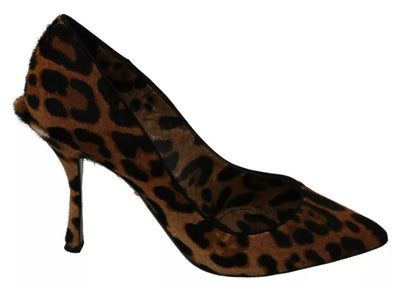 Dolce &amp; Gabbana Bruine Luipaard Pony Haar Hakken Pumps Schoenen