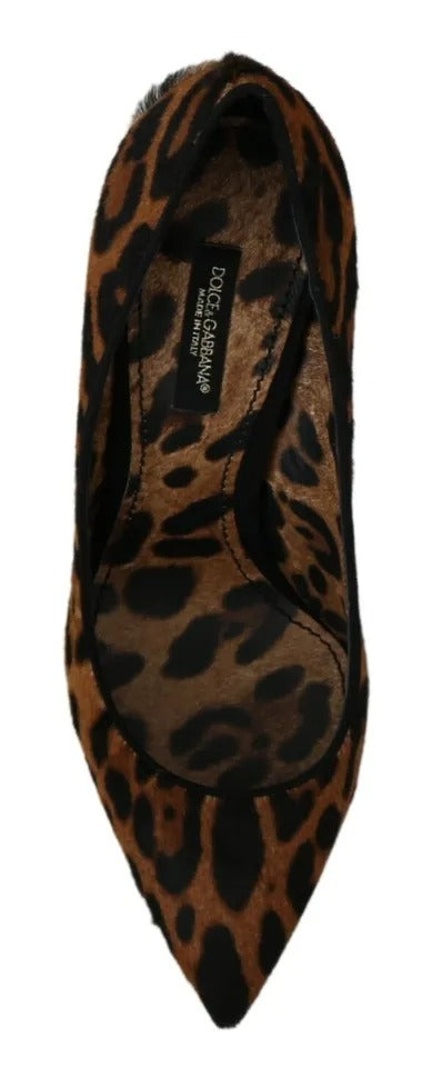 Dolce &amp; Gabbana Bruine Luipaard Pony Haar Hakken Pumps Schoenen