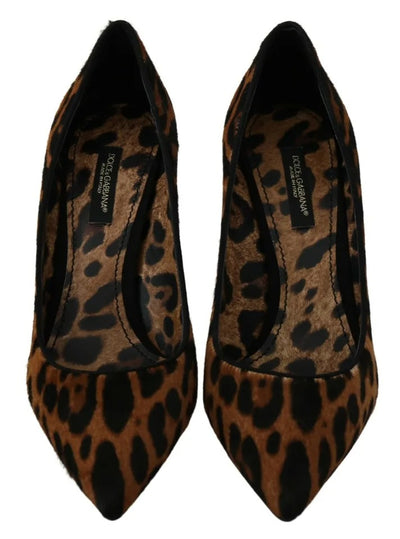 Dolce &amp; Gabbana Bruine Luipaard Pony Haar Hakken Pumps Schoenen