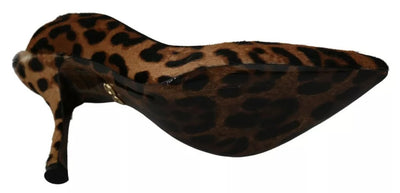 Dolce &amp; Gabbana Bruine Luipaard Pony Haar Hakken Pumps Schoenen