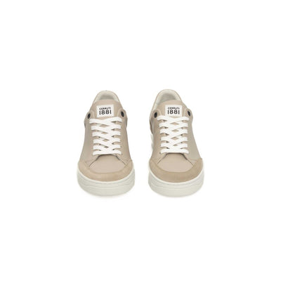 Cerruti 1881 Beige Leather Women Platform Sneaker