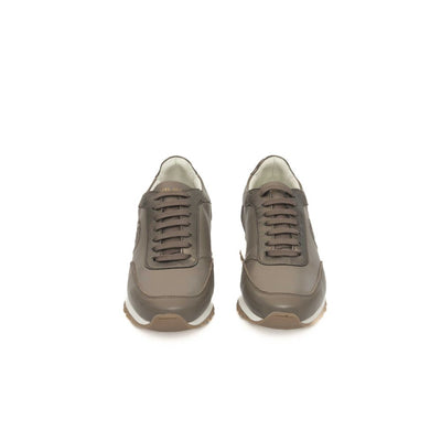 Cerruti 1881 Beige Cowhide Women Sneaker