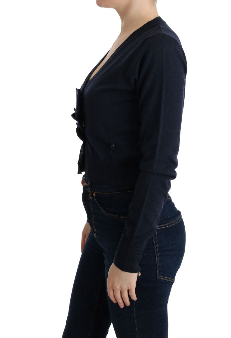 Pull chemisier en laine bleu MARGHI LO'