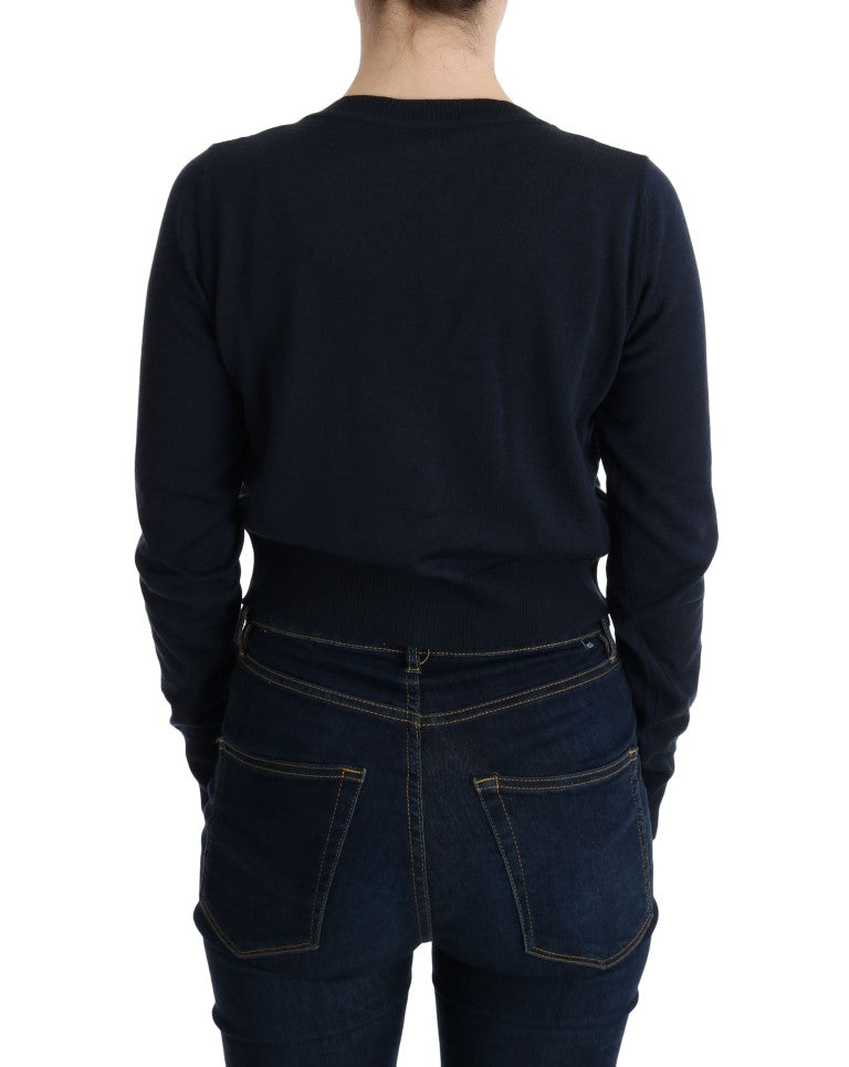 Pull chemisier en laine bleu MARGHI LO'