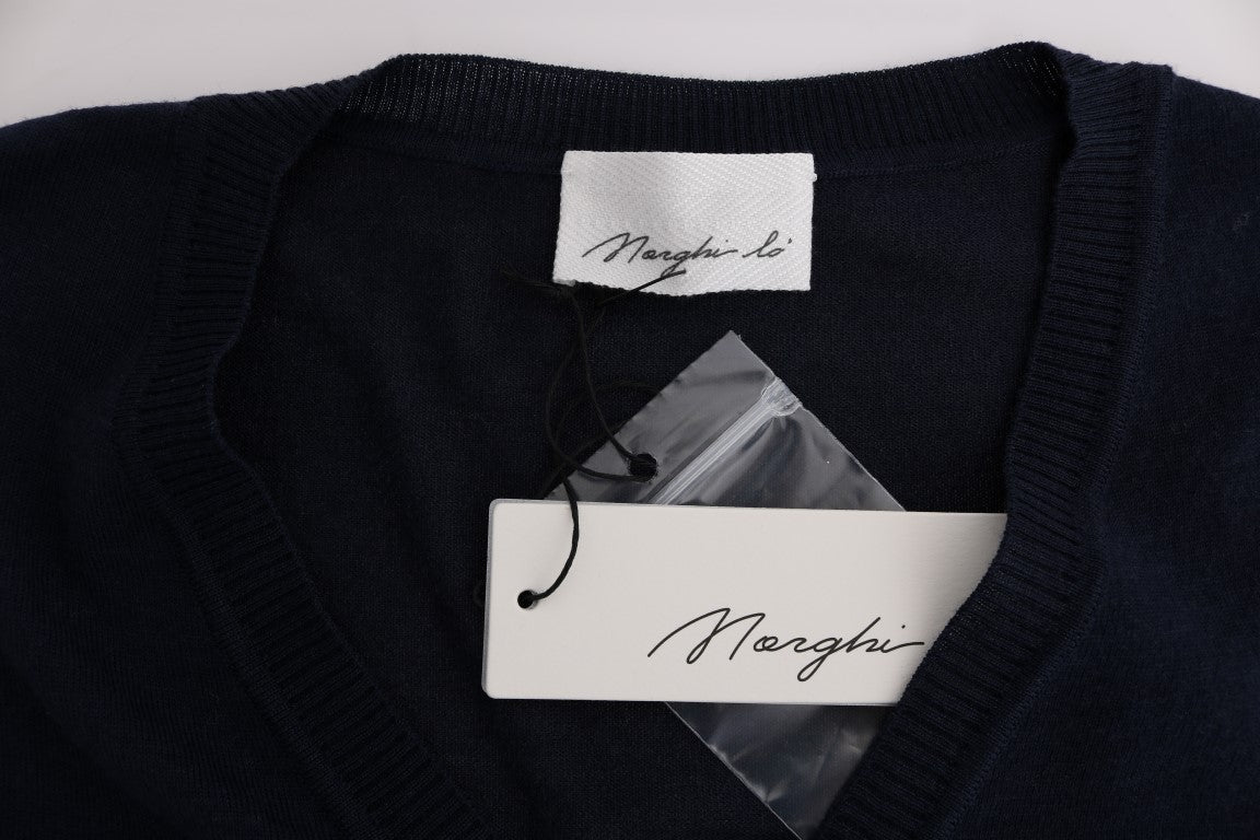 Pull chemisier en laine bleu MARGHI LO'