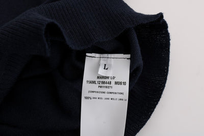 Pull chemisier en laine bleu MARGHI LO'