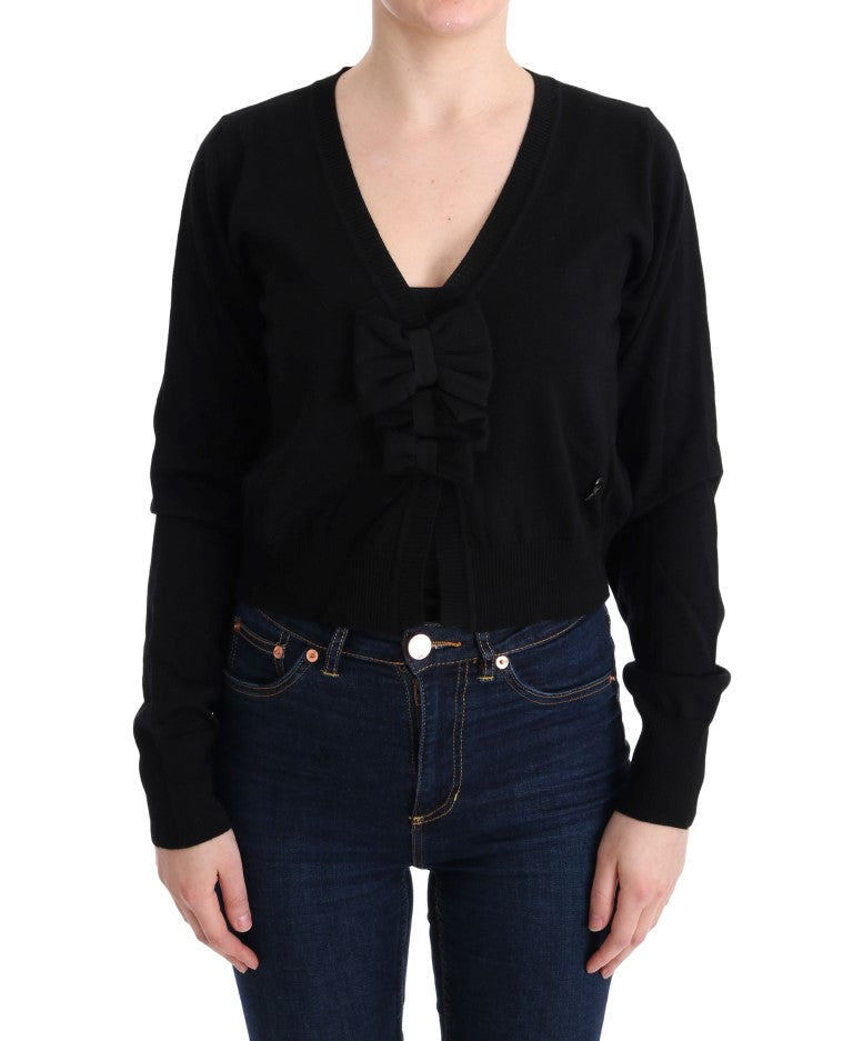 Pull chemisier en laine noire MARGHI LO'