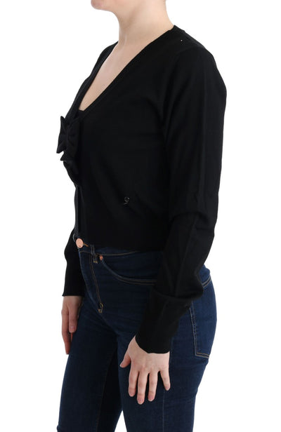 Pull chemisier en laine noire MARGHI LO'
