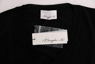 Pull chemisier en laine noire MARGHI LO'