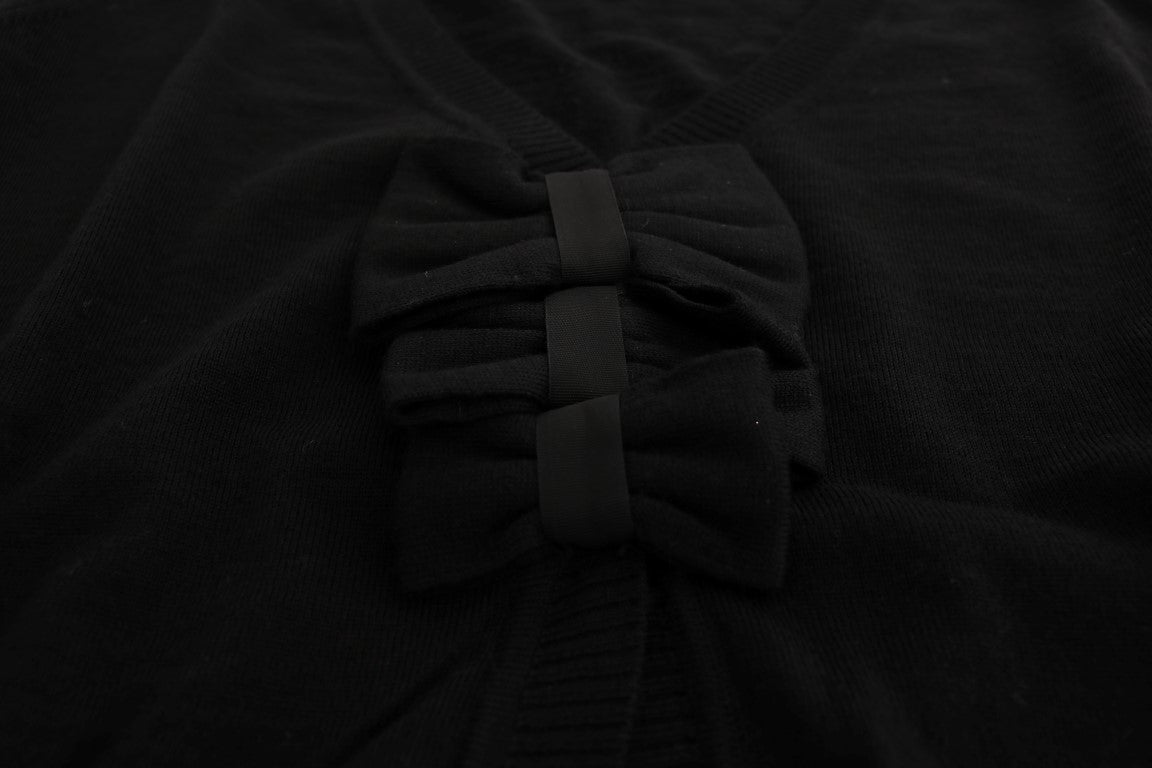 Pull chemisier en laine noire MARGHI LO'