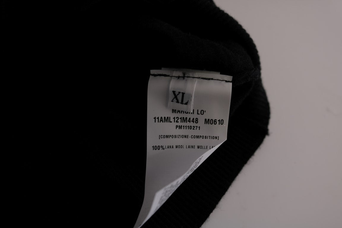 Pull chemisier en laine noire MARGHI LO'