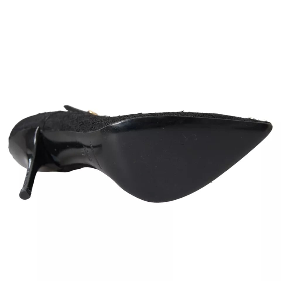 Dolce &amp; Gabbana Zwarte Tule Stretch Laarzen Pumps Schoenen