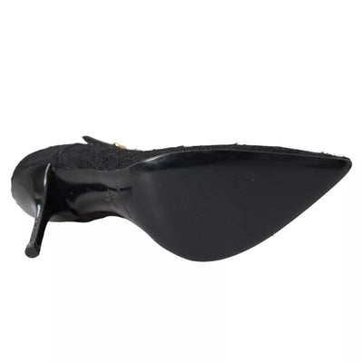 Dolce &amp; Gabbana Zwarte Tule Stretch Laarzen Pumps Schoenen