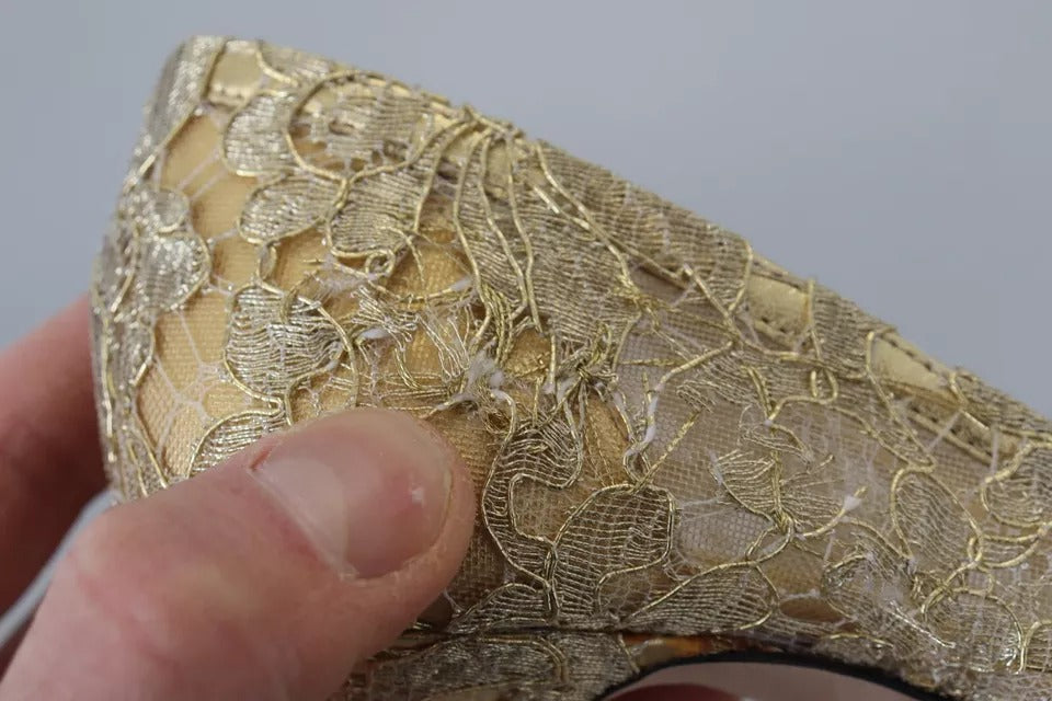 Dolce &amp; Gabbana gouden Taormina kant kristallen hakken pumps schoenen