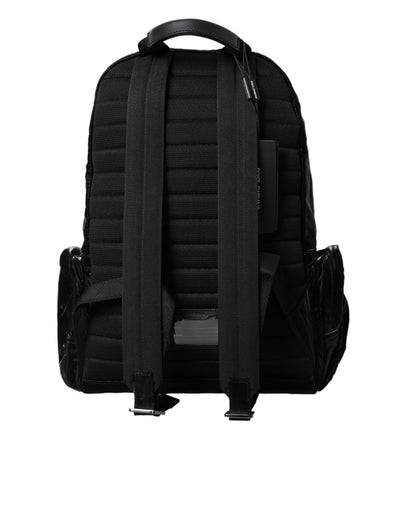 Sac à dos Dolce &amp; Gabbana en cuir verni noir avec plaque logo