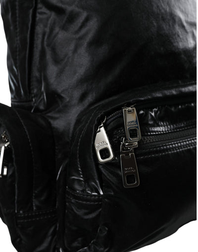 Sac à dos Dolce &amp; Gabbana en cuir verni noir avec plaque logo
