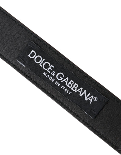 Ceinture Dolce &amp; Gabbana en cuir marron avec boucle en métal argenté pour homme