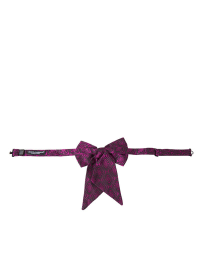 Nœud papillon ajustable en soie à ruban violet Dolce &amp; Gabbana pour homme