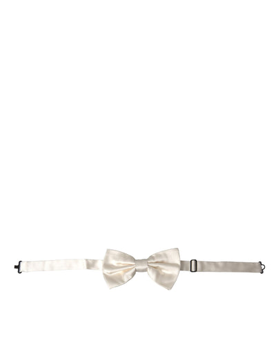 Nœud papillon ajustable en soie blanc cassé Dolce &amp; Gabbana pour homme