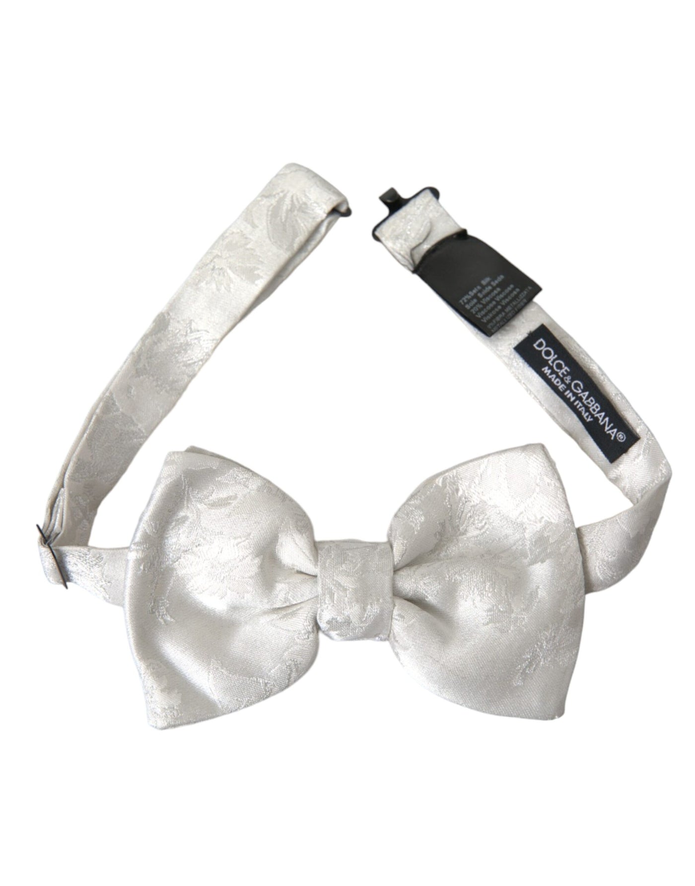 Nœud papillon ajustable en soie florale blanche Dolce &amp; Gabbana pour homme