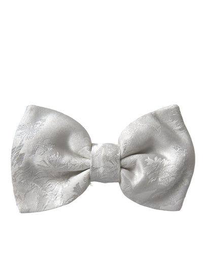 Nœud papillon ajustable en soie florale blanche Dolce &amp; Gabbana pour homme