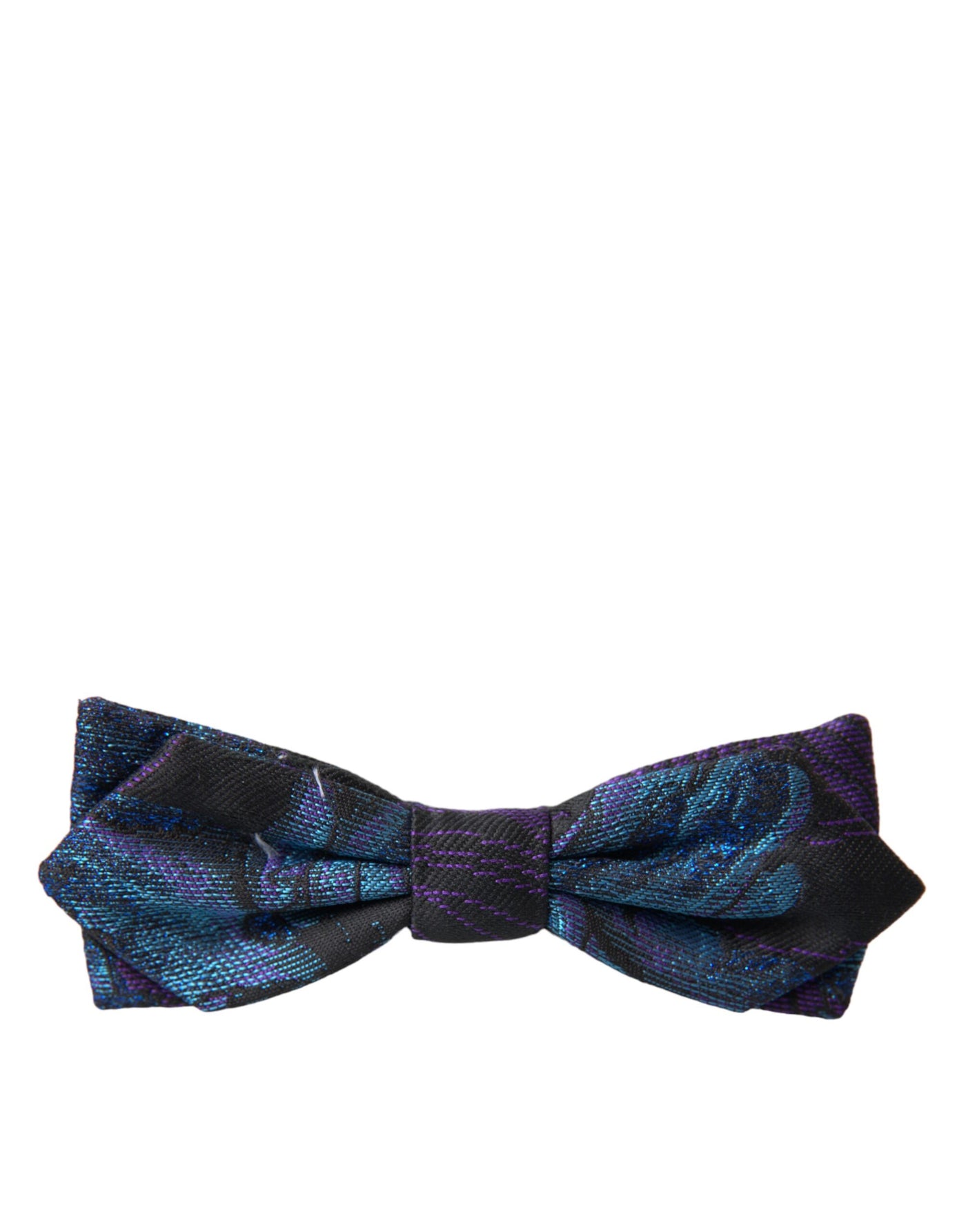 Nœud papillon ajustable Dolce &amp; Gabbana en brocart noir et bleu pour homme