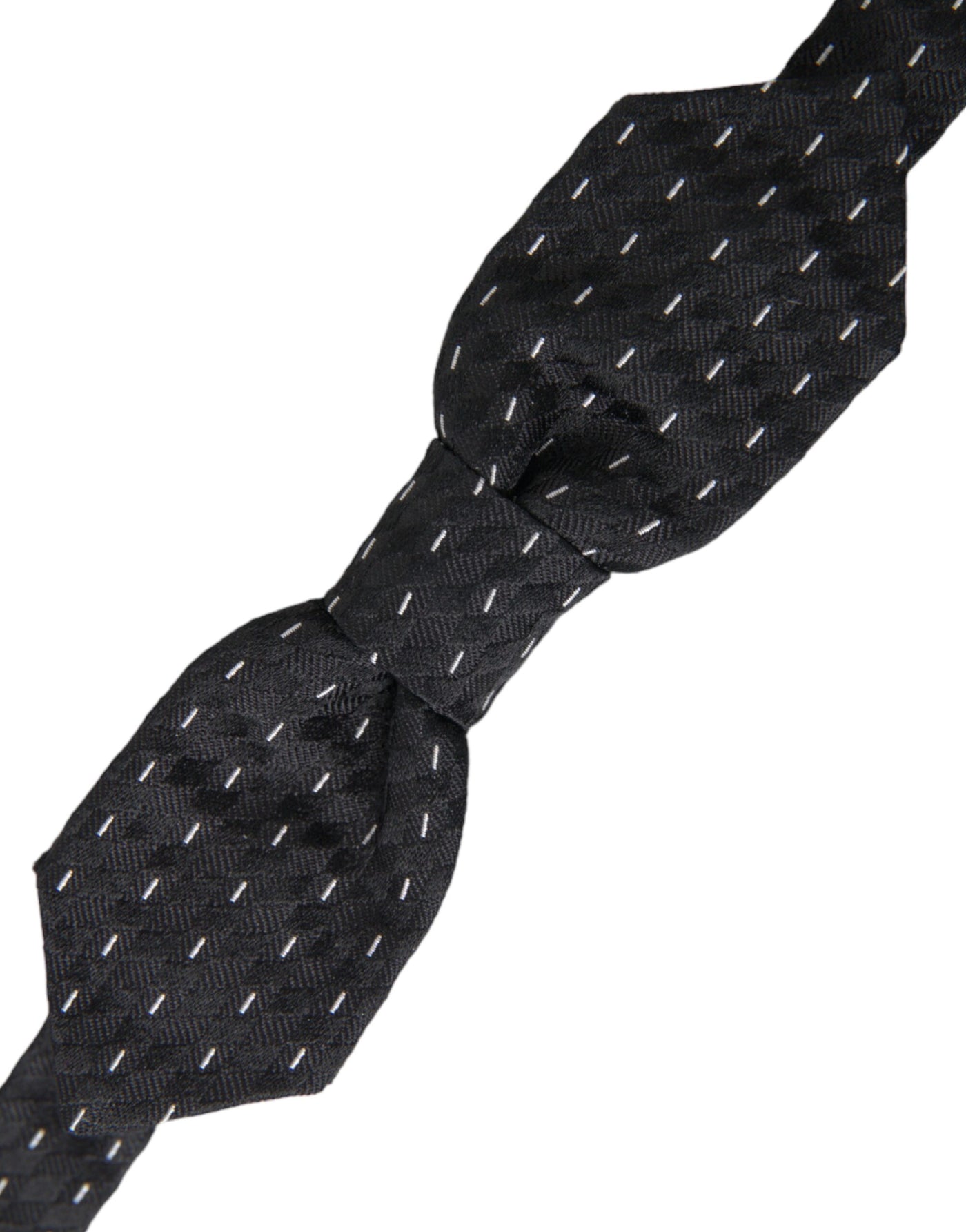 Nœud papillon homme en soie surpiqué noir et blanc Dolce &amp; Gabbana