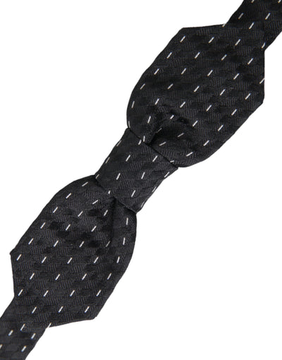 Nœud papillon homme en soie surpiqué noir et blanc Dolce &amp; Gabbana