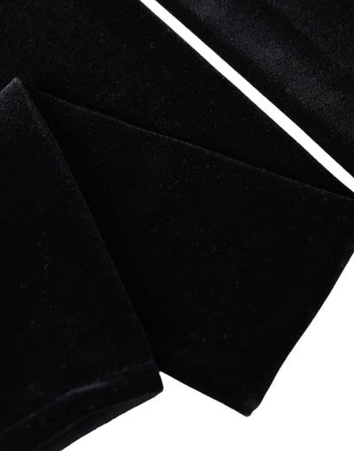 Gants longs en nylon noir Dolce &amp; Gabbana sans doigts et coudes