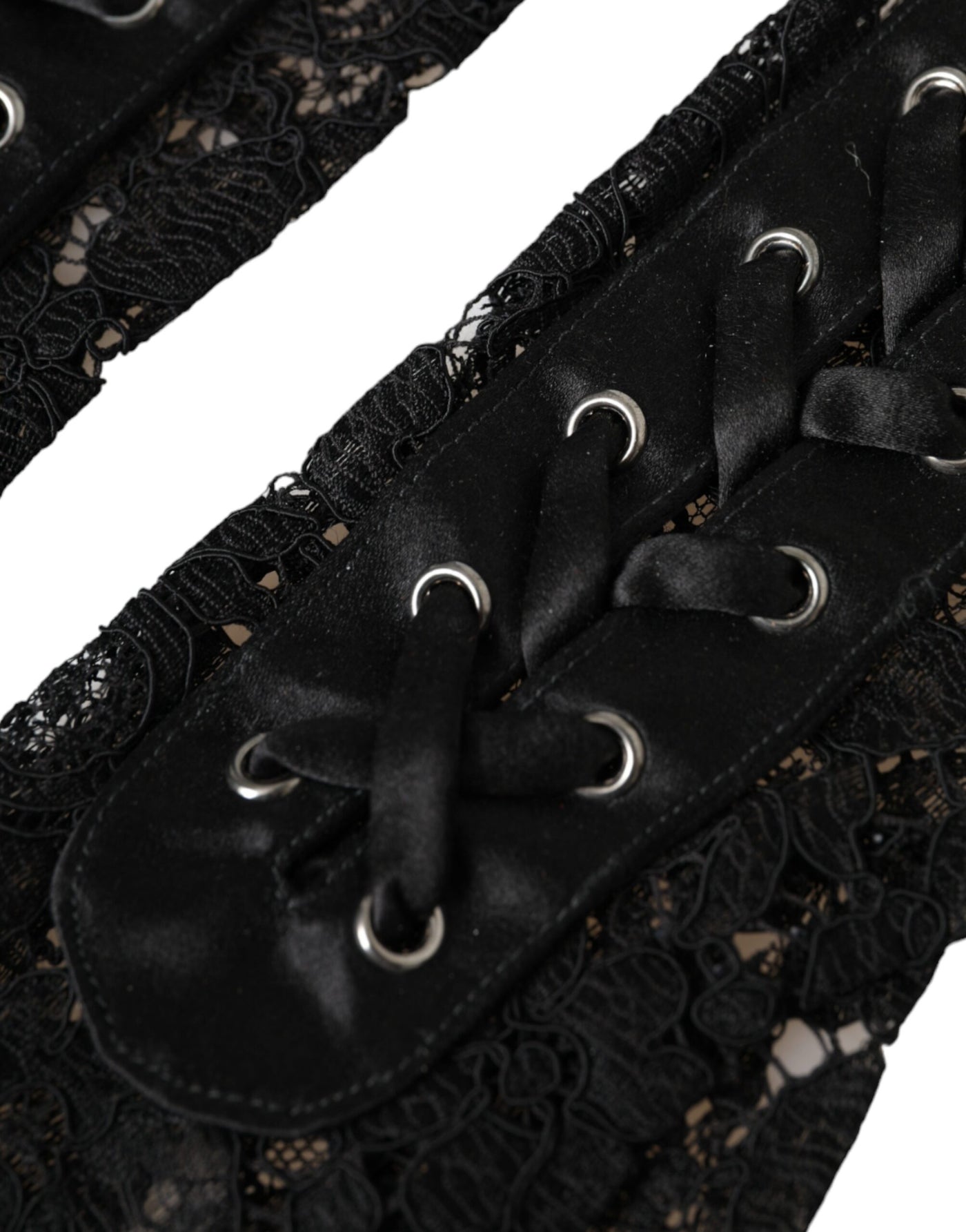 Gants Dolce &amp; Gabbana en dentelle noire Taormina longueur coude