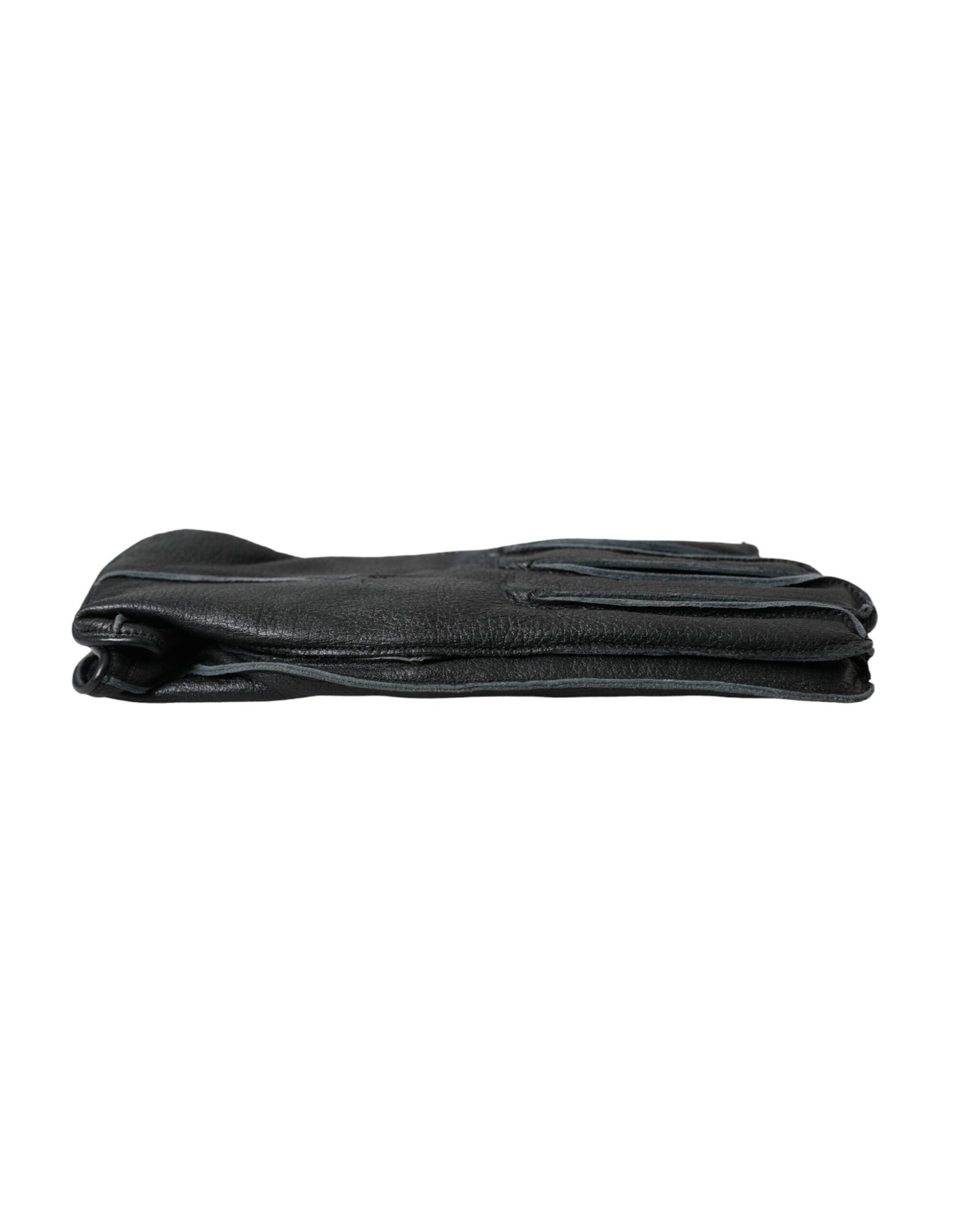 Gants en cuir de cerf noir Dolce &amp; Gabbana à longueur de poignet