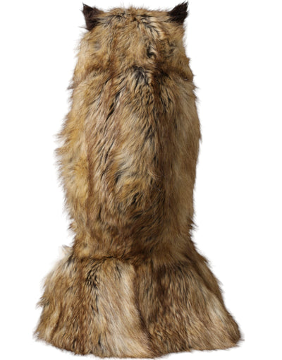 Casquette en fausse fourrure marron Dolce &amp; Gabbana avec motif hibou