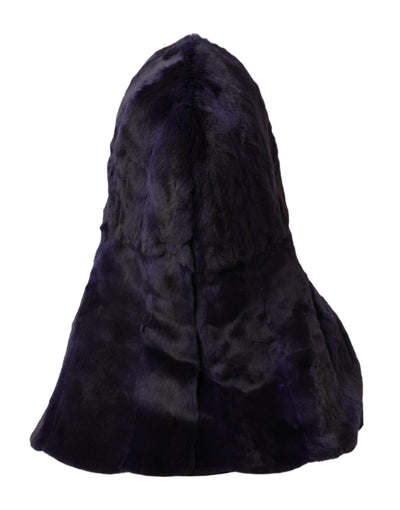Chapeau enveloppant en fourrure de belette noire Dolce &amp; Gabbana