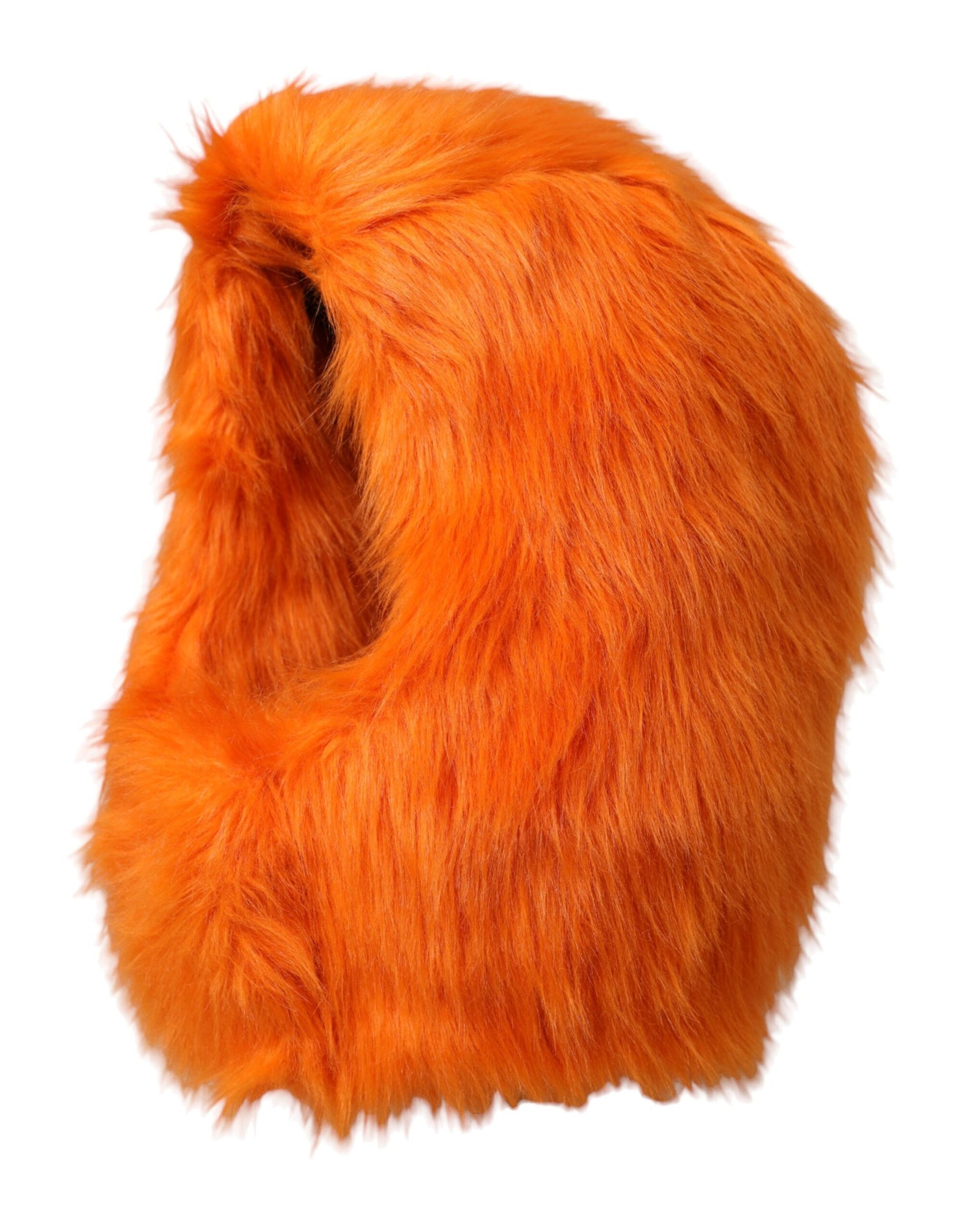 Chapeau enveloppant en fausse fourrure orange Dolce &amp; Gabbana
