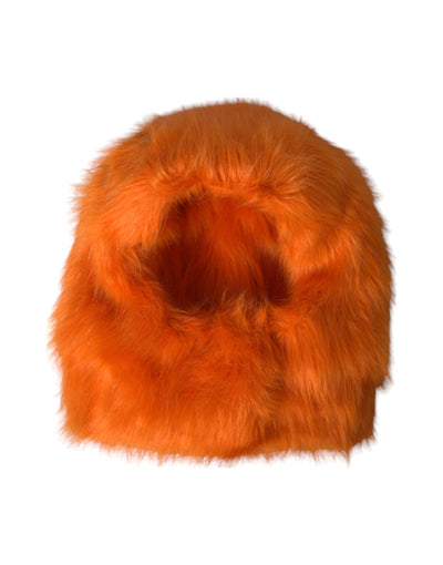 Chapeau enveloppant en fausse fourrure orange Dolce &amp; Gabbana
