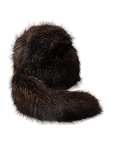 Chapeau bob en fourrure de raton laveur marron Dolce &amp; Gabbana pour femme