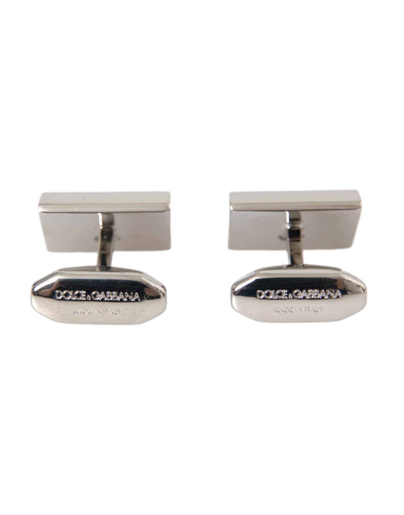 Dolce &amp; Gabbana Verzilverd Metaal Messing DG Logo Pin Manchetknopen