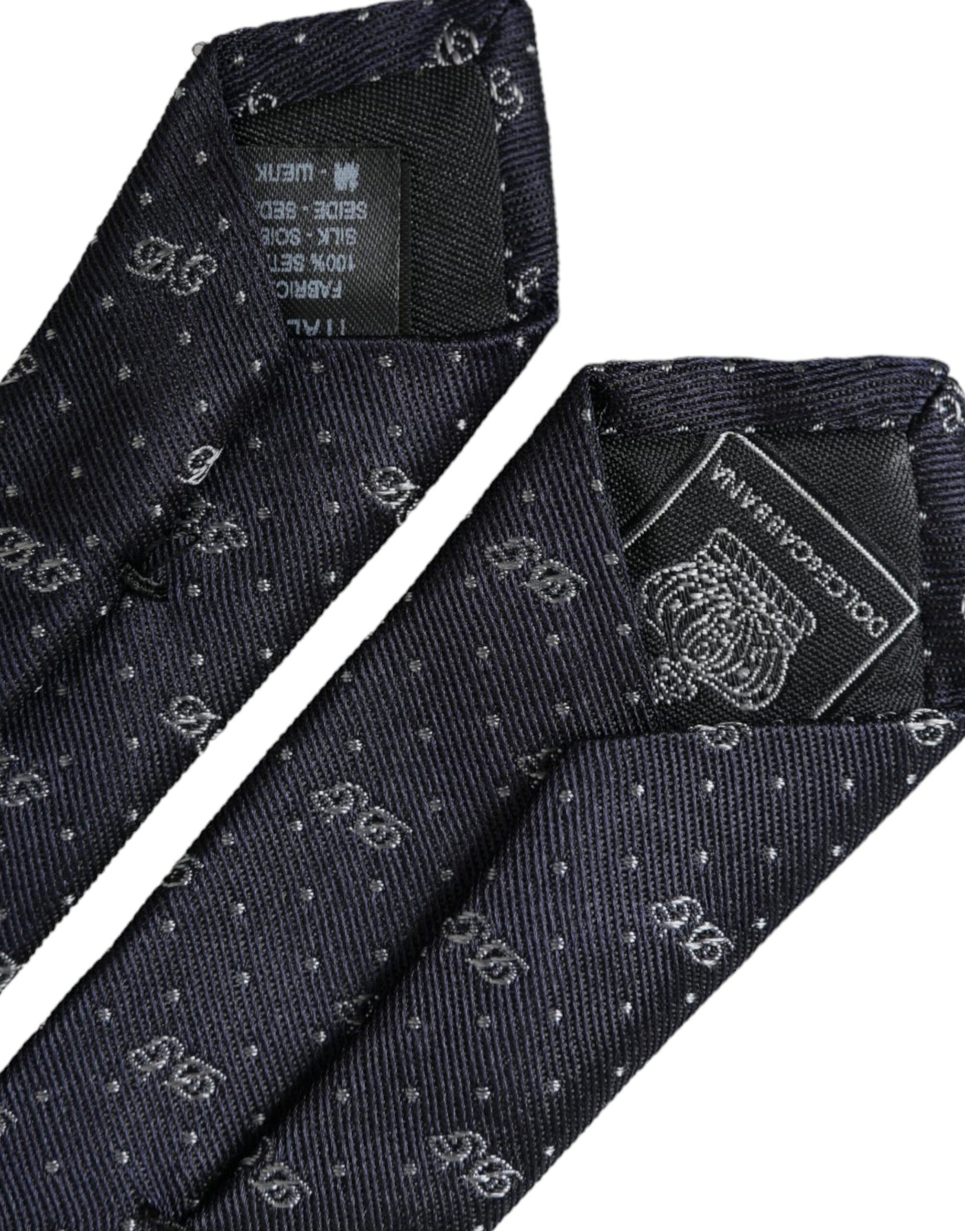 Cravate ajustable Dolce &amp; Gabbana bleue avec logo DG 100 % soie