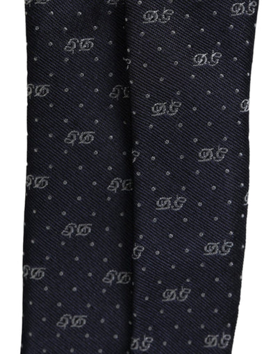 Cravate ajustable Dolce &amp; Gabbana bleue avec logo DG 100 % soie
