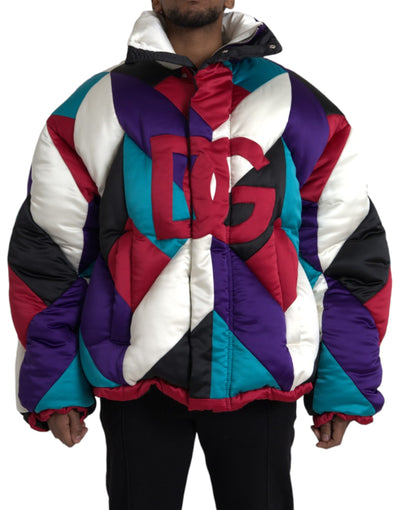 Dolce &amp; Gabbana Multicolor Logo Windbreaker Pufferjack