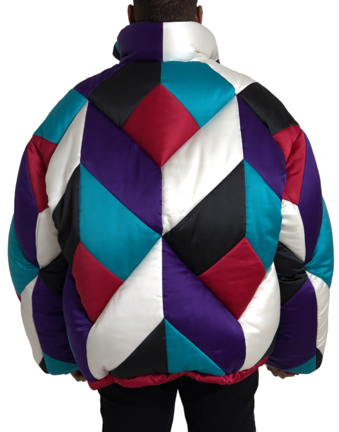 Dolce &amp; Gabbana Multicolor Logo Windbreaker Pufferjack