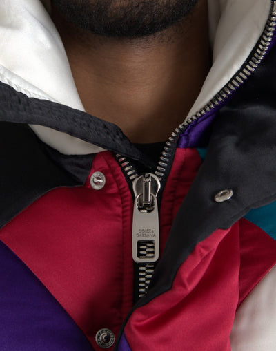 Dolce &amp; Gabbana Multicolor Logo Windbreaker Pufferjack