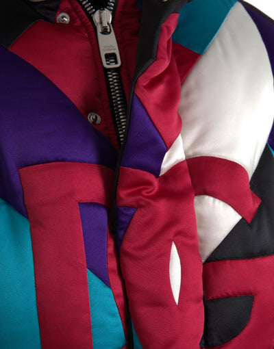 Dolce &amp; Gabbana Multicolor Logo Windbreaker Pufferjack